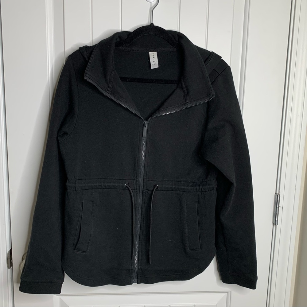 Varley Sofia Black Drawstring Full Zip Jacket Siz… - image 2